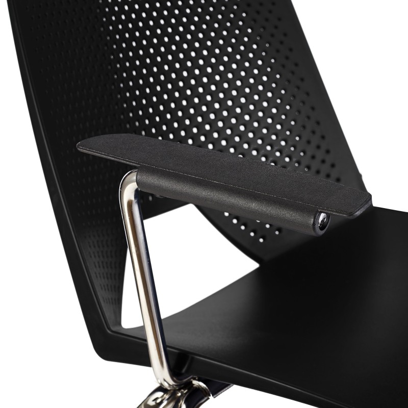 Lote de 5 sillas de confidente ENZO CON BRAZOS en color negro