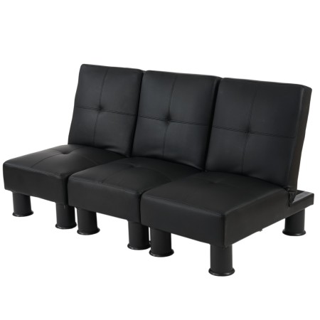 Sofá modular de 3 plazas CARLO, en piel color negro