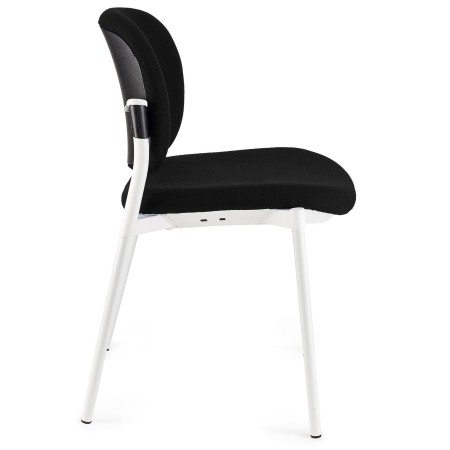 Lote de 5 sillas de confidente ERIC RESPALDO ACOLCHADO en color negro