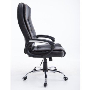 Sillón de oficina PARAGUAY en piel color negro