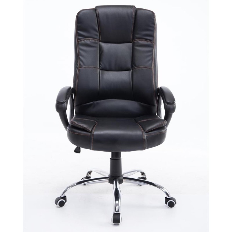Sillón de oficina PARAGUAY en piel color negro