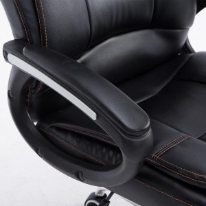 Sillón de oficina PARAGUAY en piel color negro