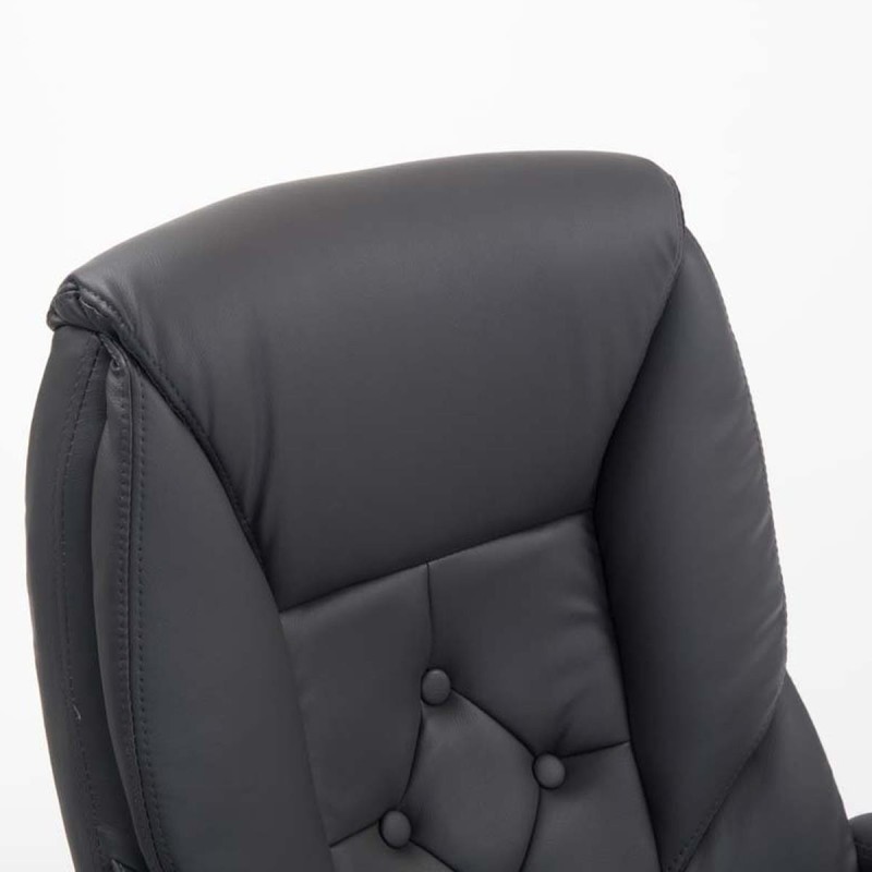 Sillón de oficina DIONE PRO, máxima resistencia y gran confort con grueso acolchado, en piel negro