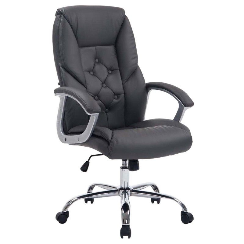 Sillón de oficina DIONE PRO, máxima resistencia y gran confort con grueso acolchado, en piel negro