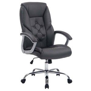 Sillón de oficina DIONE PRO, máxima resistencia y gran confort con grueso acolchado, en piel negro