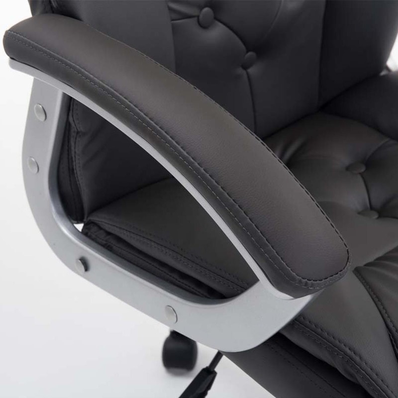 Sillón de oficina DIONE PRO, máxima resistencia y gran confort con grueso acolchado, en piel negro