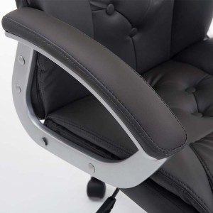 Sillón de oficina DIONE PRO, máxima resistencia y gran confort con grueso acolchado, en piel negro