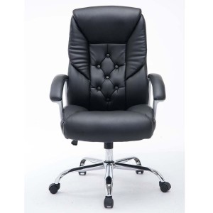 Sillón de oficina DIONE PRO, máxima resistencia y gran confort con grueso acolchado, en piel negro