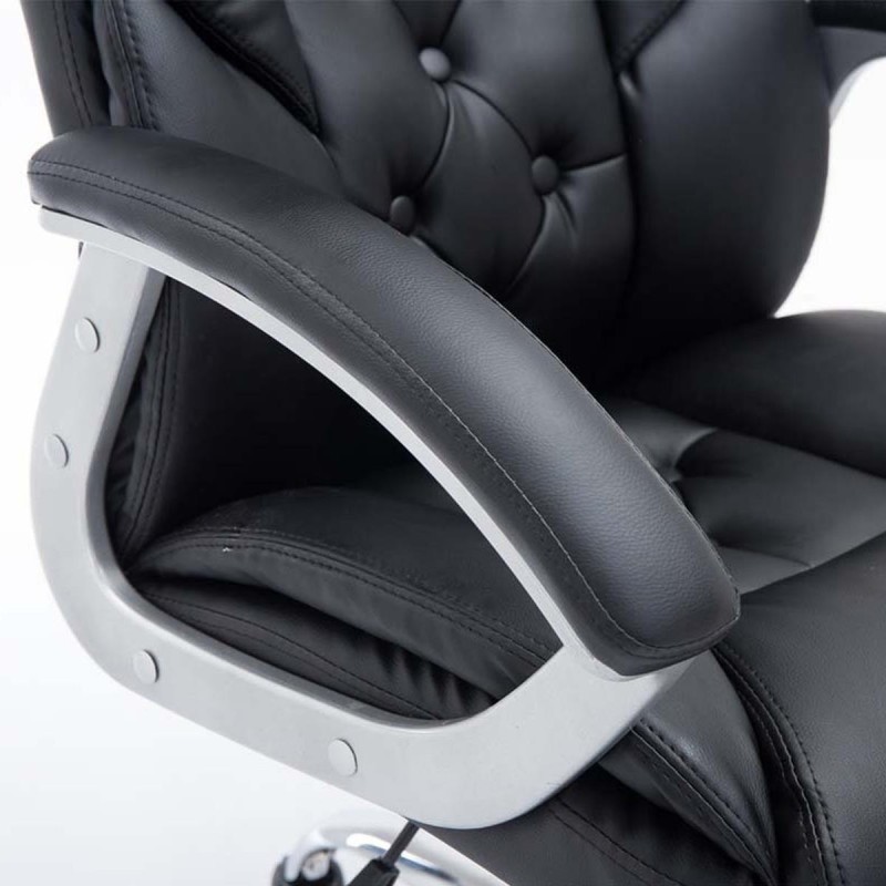 Sillón de oficina DIONE PRO, máxima resistencia y gran confort con grueso acolchado, en piel negro