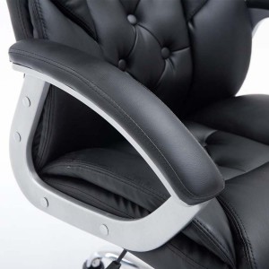 Sillón de oficina DIONE PRO, máxima resistencia y gran confort con grueso acolchado, en piel negro