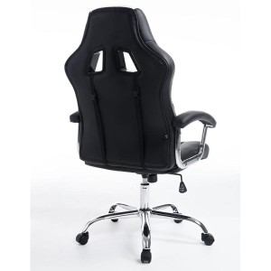 Sillon Gaming INDOS, diseño deportivo, con cojín lumbar, en negro
