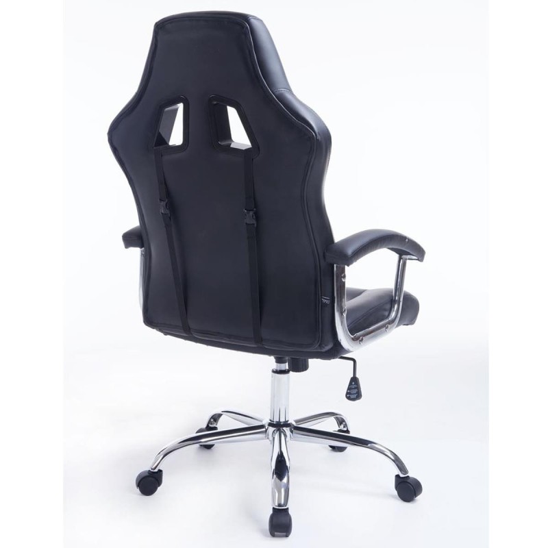Sillon Gaming INDOS, diseño deportivo, con cojín lumbar, en negro