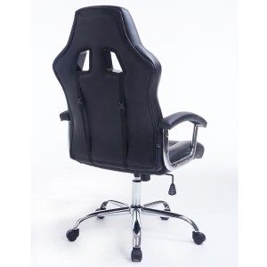 Sillon Gaming INDOS, diseño deportivo, con cojín lumbar, en negro