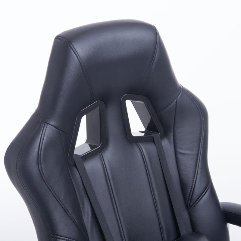 Sillon Gaming INDOS, diseño deportivo, con cojín lumbar, en negro
