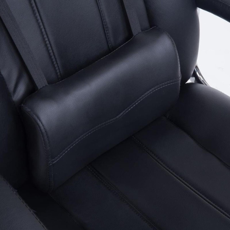 Sillon Gaming INDOS, diseño deportivo, con cojín lumbar, en negro