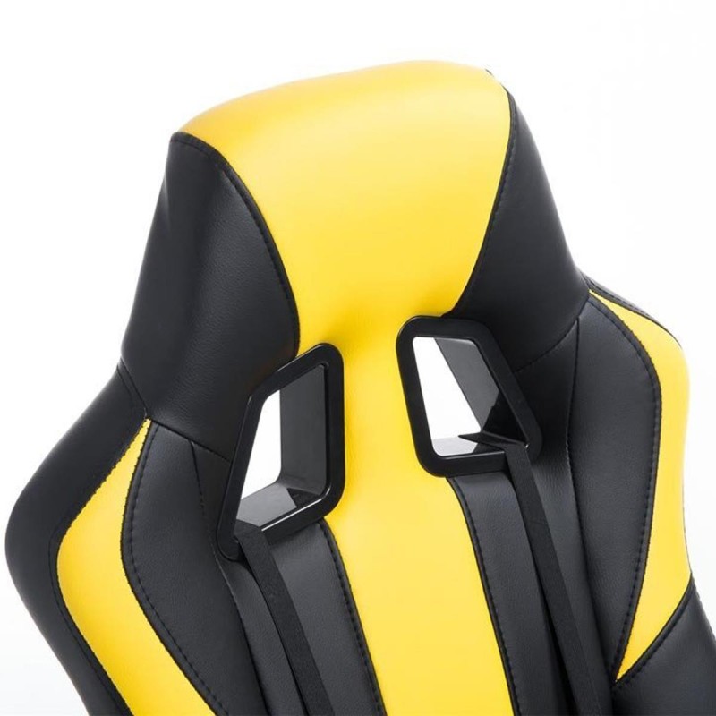 Sillon Gaming INDOS, diseño deportivo, con cojín lumbar, en negro