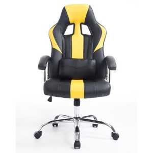 Sillon Gaming INDOS, diseño deportivo, con cojín lumbar, en negro