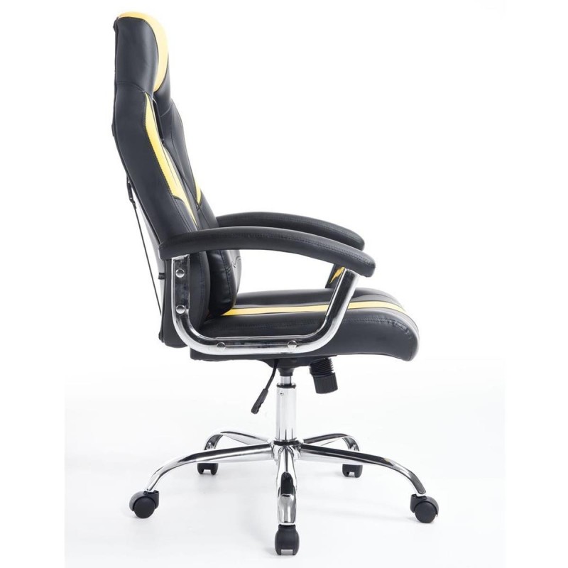 Sillon Gaming INDOS, diseño deportivo, con cojín lumbar, en negro