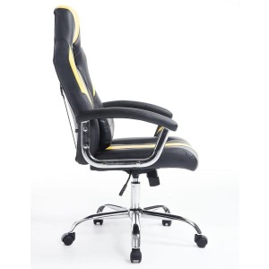 Sillon Gaming INDOS, diseño deportivo, con cojín lumbar, en negro