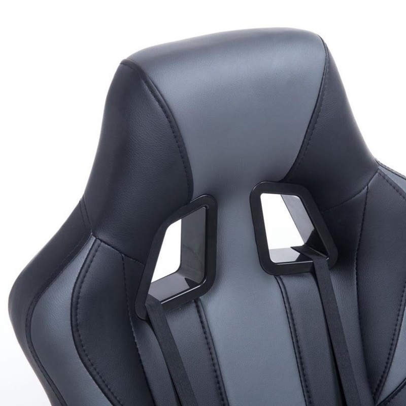 Sillon Gaming INDOS, diseño deportivo, con cojín lumbar, en negro