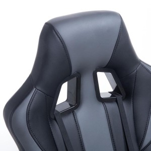 Sillon Gaming INDOS, diseño deportivo, con cojín lumbar, en negro