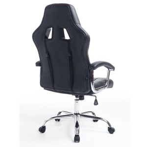 Sillon Gaming INDOS, diseño deportivo, con cojín lumbar, en negro