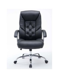 Sillón Ejecutivo modelo RENO, estructura metal, en piel color Negro