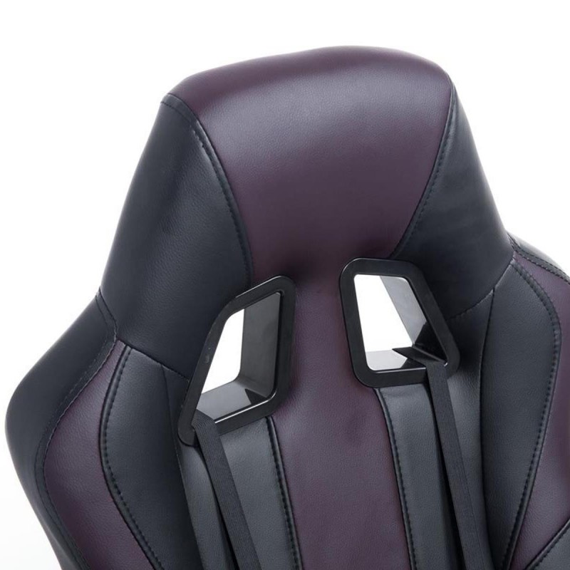 Sillon Gaming INDOS, diseño deportivo, con cojín lumbar, en negro