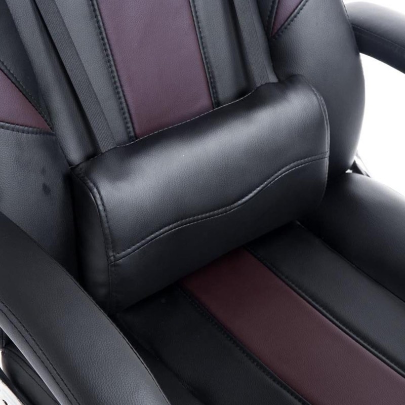Sillon Gaming INDOS, diseño deportivo, con cojín lumbar, en negro