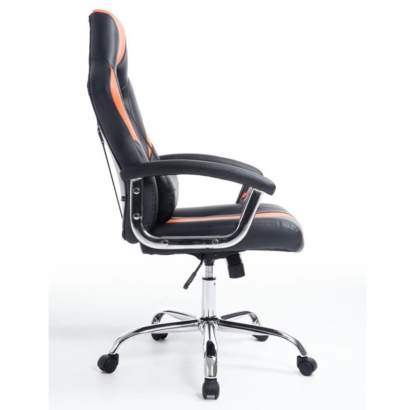 Sillon Gaming INDOS, diseño deportivo, con cojín lumbar, en negro