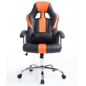 Sillon Gaming INDOS, diseño deportivo, con cojín lumbar, en negro