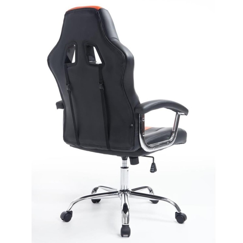 Sillon Gaming INDOS, diseño deportivo, con cojín lumbar, en negro