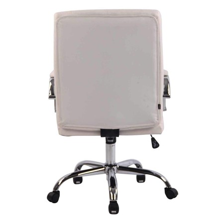 REACONDICIONADO Silla de Oficina TULUM, Base Metálica, En Piel  Crema