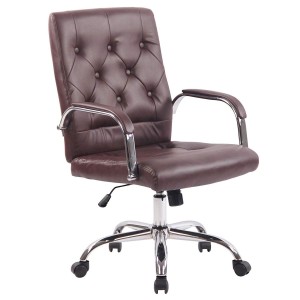 Silla de oficina NESI en piel color negro