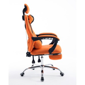 Silla de oficina ANTARES, reclinable en varias posiciones y con reposapiés extensible en malla transpirable color negro