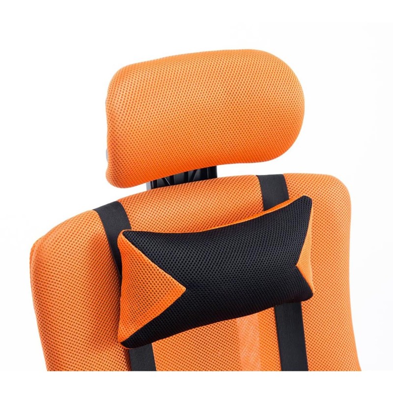 Silla de oficina ANTARES, reclinable en varias posiciones y con reposapiés extensible en malla transpirable color negro