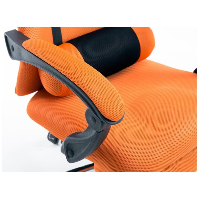 Silla de oficina ANTARES, reclinable en varias posiciones y con reposapiés extensible en malla transpirable color negro