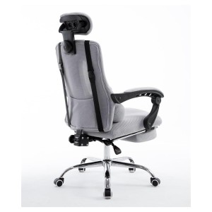 Silla de oficina ANTARES, reclinable en varias posiciones y con reposapiés extensible en malla transpirable color negro