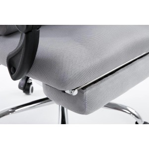 Silla de oficina ANTARES, reclinable en varias posiciones y con reposapiés extensible en malla transpirable color negro