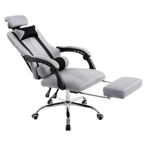 Silla de oficina ANTARES, reclinable en varias posiciones y con reposapiés extensible en malla transpirable color negro