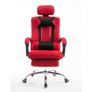 Silla de oficina ANTARES, reclinable en varias posiciones y con reposapiés extensible en malla transpirable color negro