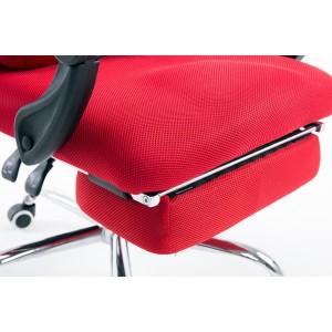 Silla de oficina ANTARES, reclinable en varias posiciones y con reposapiés extensible en malla transpirable color negro