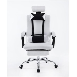 Silla de oficina ANTARES, reclinable en varias posiciones y con reposapiés extensible en malla transpirable color negro