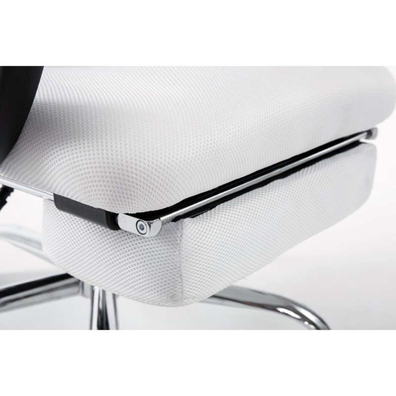 Silla de oficina ANTARES, reclinable en varias posiciones y con reposapiés extensible en malla transpirable color negro