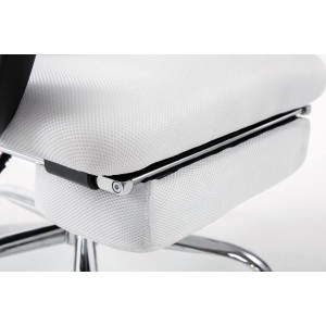 Silla de oficina ANTARES, reclinable en varias posiciones y con reposapiés extensible en malla transpirable color negro