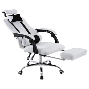 Silla de oficina ANTARES, reclinable en varias posiciones y con reposapiés extensible en malla transpirable color negro