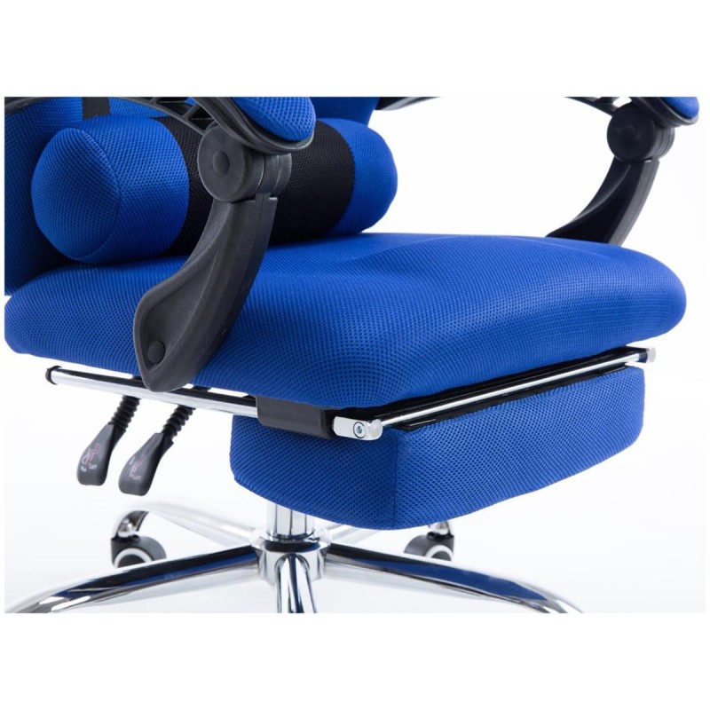 Silla de oficina ANTARES, reclinable en varias posiciones y con reposapiés extensible en malla transpirable color negro