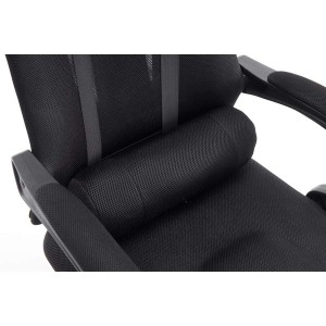 Silla de oficina ANTARES, reclinable en varias posiciones y con reposapiés extensible en malla transpirable color negro