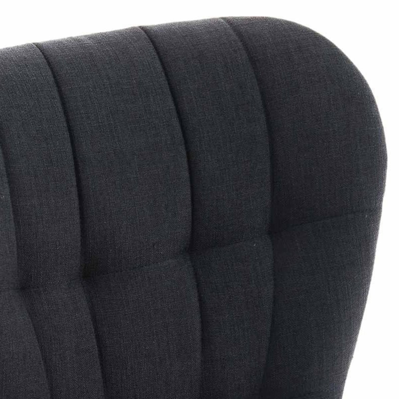 Silla de confidente ELGAR, precioso diseño con patas en madera. Gran acolchado con tapizado en capitoné en tela color negro