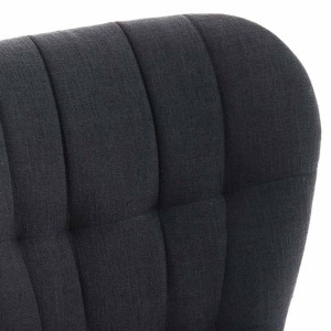 Silla de confidente ELGAR, precioso diseño con patas en madera. Gran acolchado con tapizado en capitoné en tela color negro